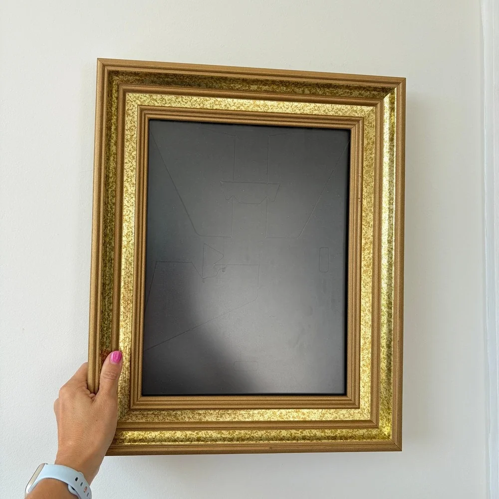 Vintage Ornate Gold Picture Frame 8x10 Textured Speckled Finish Plastic Cover
